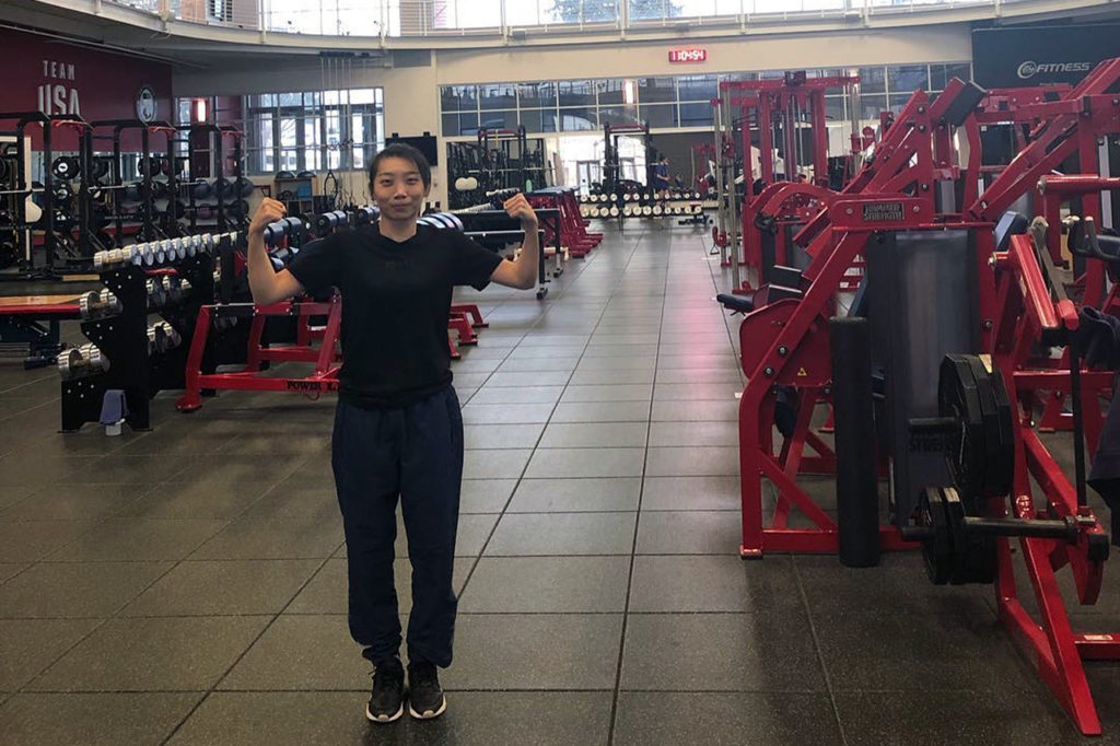 Yue Wu at the Olympic training facility in Colorado