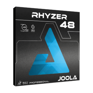 White Background Image: Product packaging of the JOOLA Rhyzer 48 Rubber