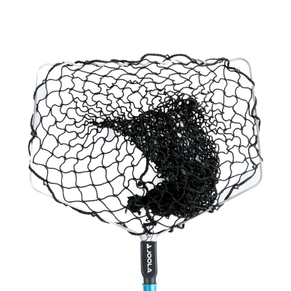 White Background Image: JOOLA Telescoping Ball Pickup Net with wide black mesh net