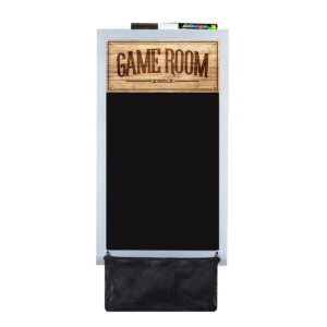 White Background Image: JOOLA Game Room Organizer & Scoreboard with blackboard scoreboard and basket accessory holder