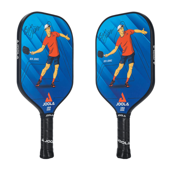 Product photo showing front and back of the JOOLA Ben Johns Junior Pickleball Paddle at an angle