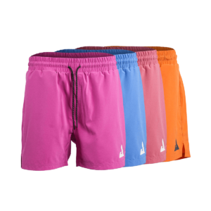 Product photo of the JOOLA Ben Johns Cool Shorts in Fuchsia, Della Robbia Blue, Baroque Rose, and Amberglow
