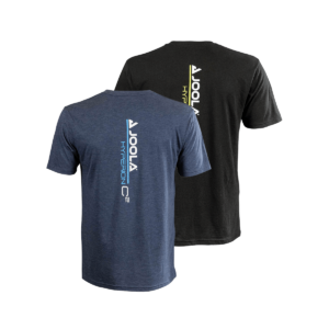 Product Image: (Left to Right) JOOLA Hyperion C2 T-Shirt in Navy Forest and Black. Back of shirt features white horizontal JOOLA logo and Hyperion C2 logo running vertically done the center of the shirt.